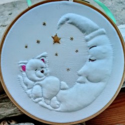Broderie en Trapunto : L'Ours Lune